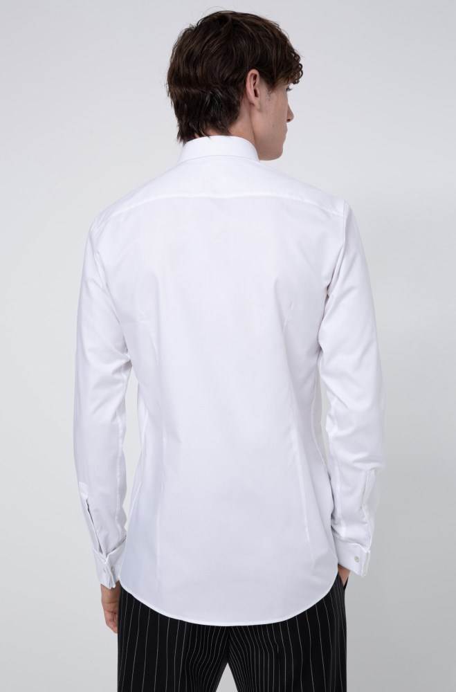 Hugo Boss Extra-slim-fit cotton shirt Hvite | qkXI2dUN