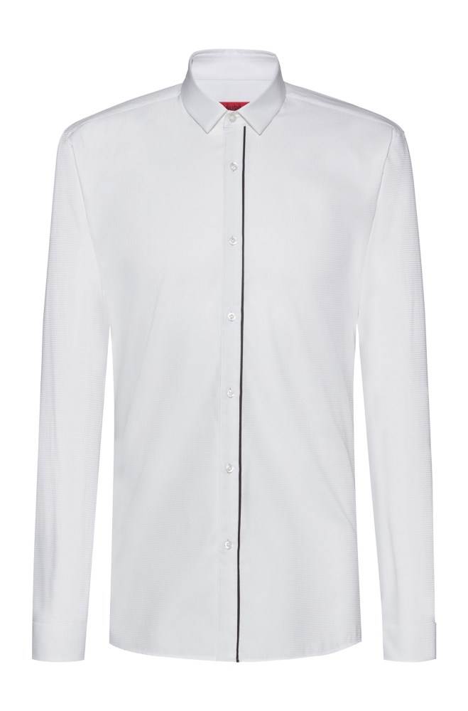 Hugo Boss Extra-slim-fit cotton shirt Hvite | zjYHYcxg