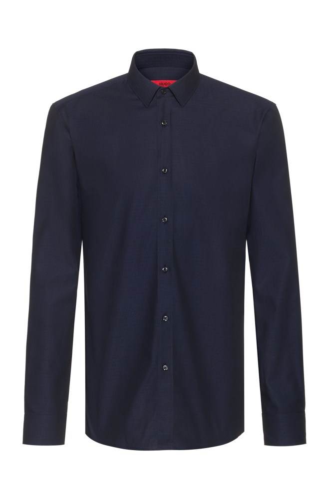 Hugo Boss Extra-slim-fit cotton shirt Mørke Blå | W5J0CUlR