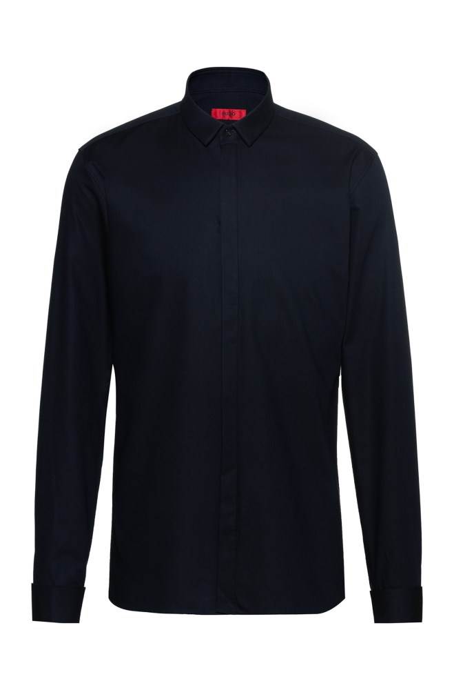 Hugo Boss Extra-slim-fit cotton shirt Mørke Blå | yFpGebY2