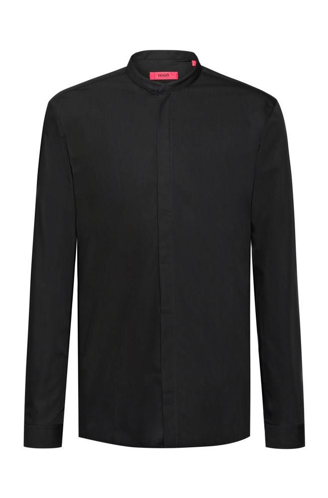 Hugo Boss Extra-slim-fit cotton shirt Svarte | nuVO4aJh