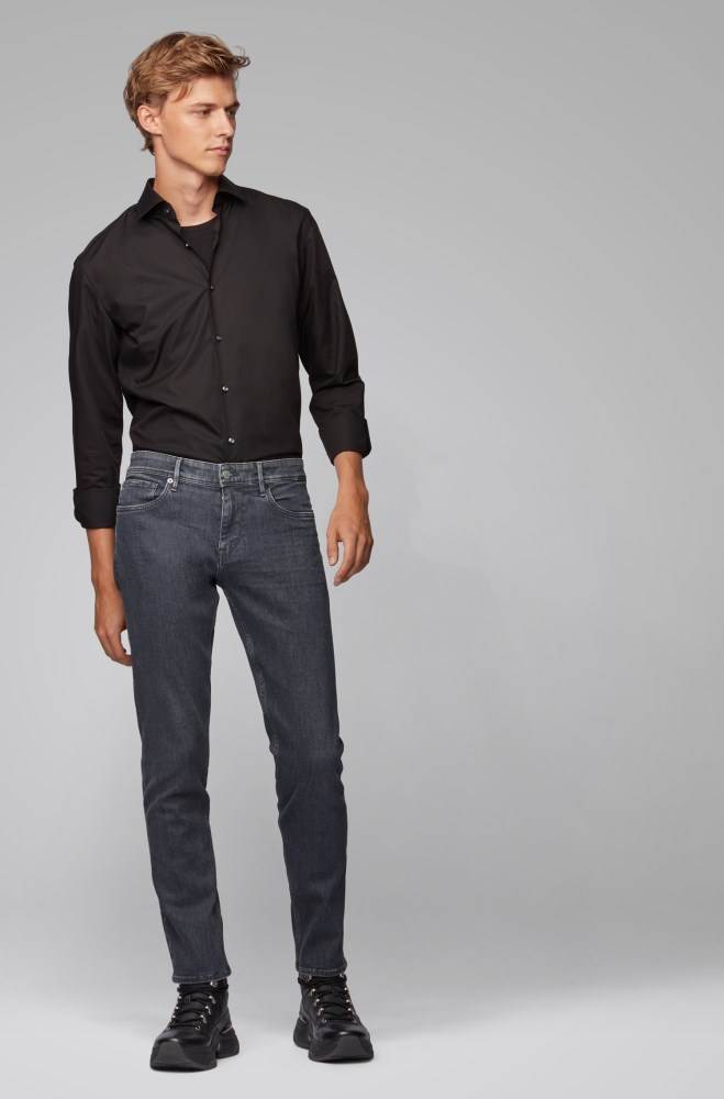 Hugo Boss Extra-slim-fit grey jeans Mørke Grå | D5LDiW8S