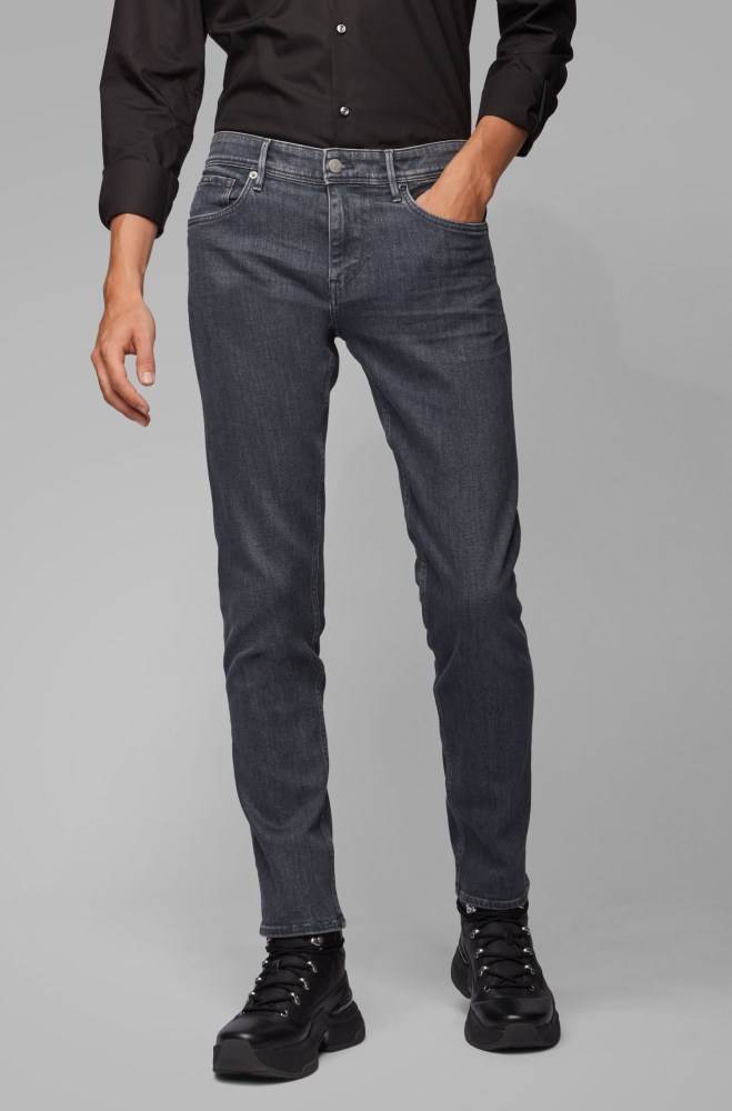 Hugo Boss Extra-slim-fit grey jeans Mørke Grå | D5LDiW8S