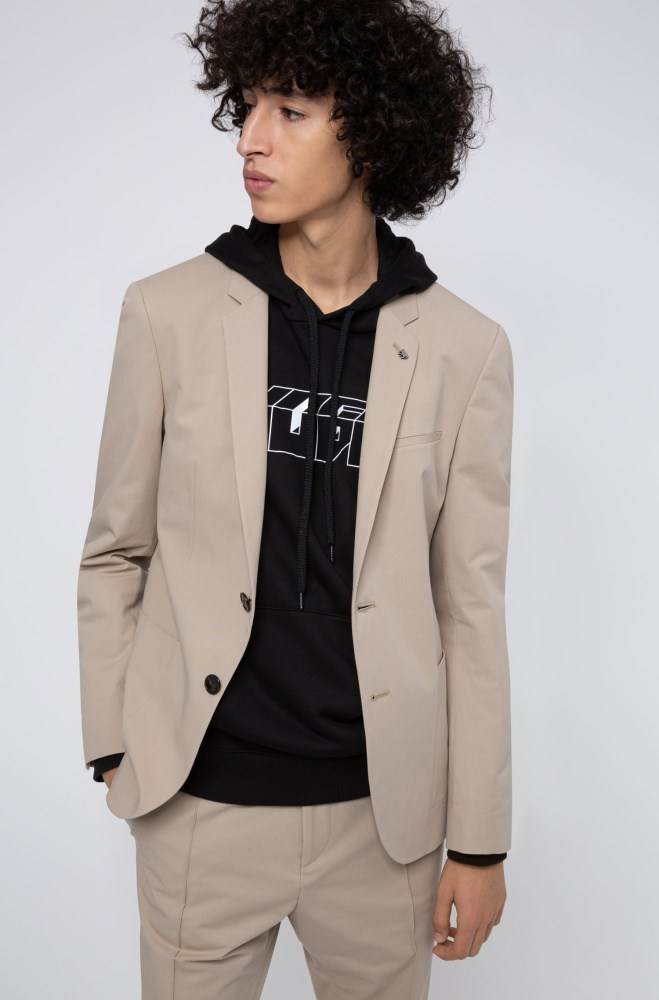 Hugo Boss Extra-slim fit jacket Beige | TEA7oBbE