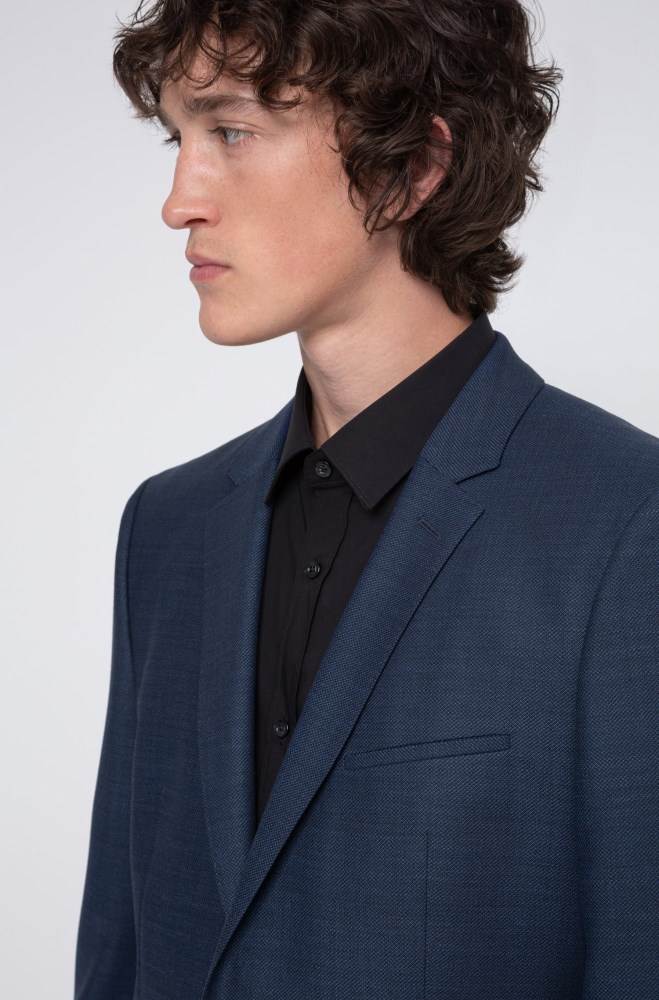 Hugo Boss Extra-slim-fit jacket Blå | GgrAA76L