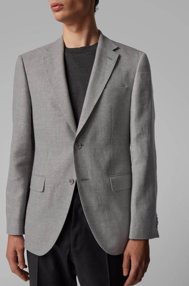 Hugo Boss Extra-slim-fit jacket Grå | pkNd1st4