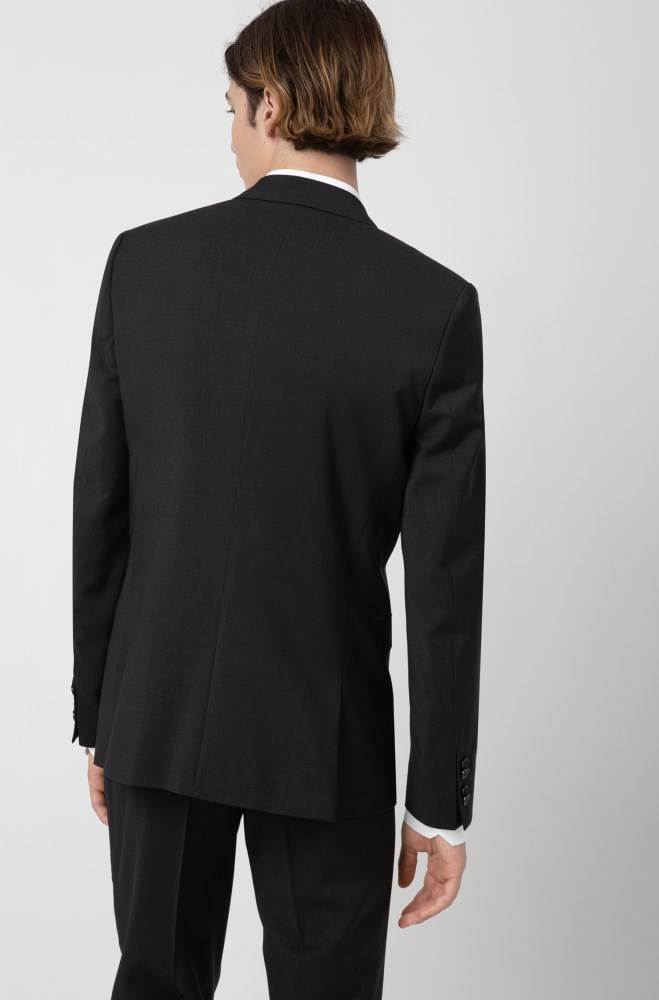 Hugo Boss Extra-slim-fit jacket Mørke Grå | ZWuy6hZK