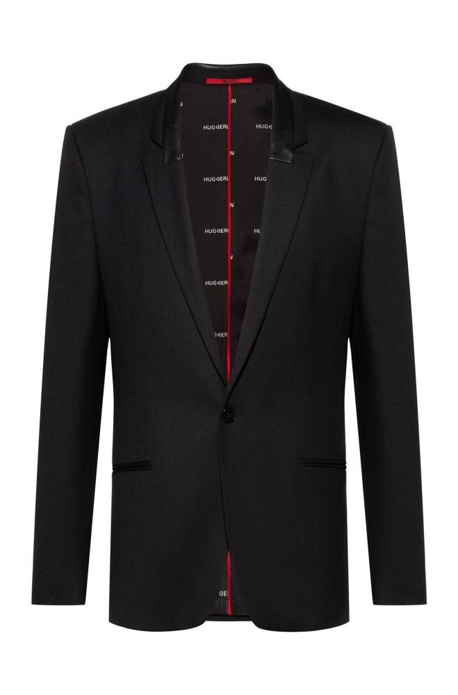 Hugo Boss Extra-slim-fit jacket Svarte | iSL1gHf1