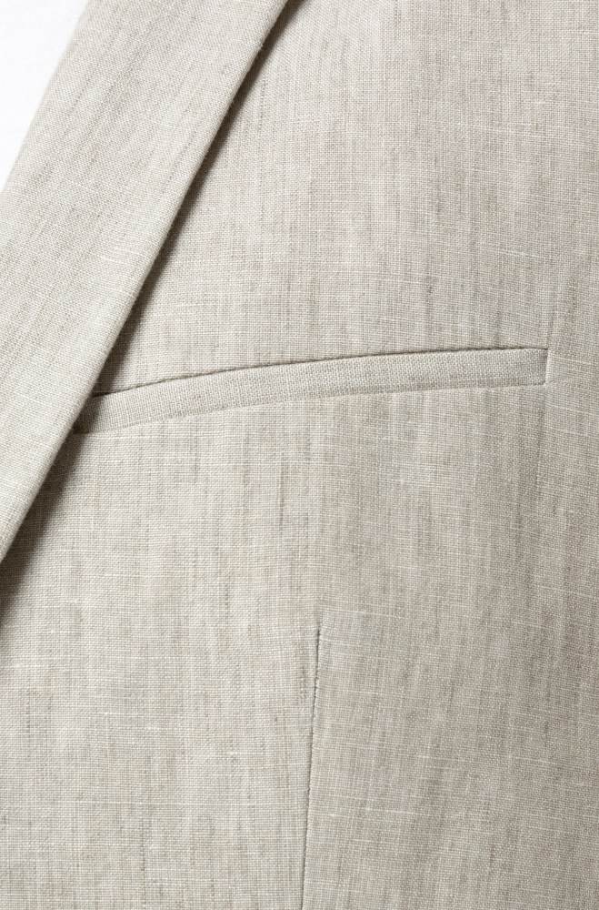 Hugo Boss Extra-slim-fit pure-linen suit Lyse Beige | EDKZL5GM