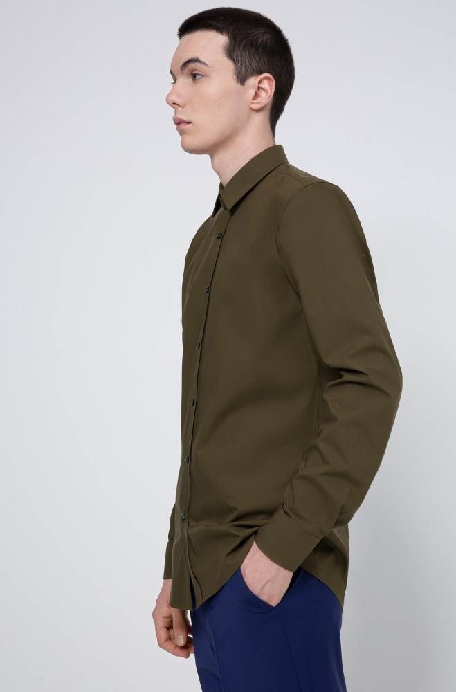 Hugo Boss Extra-slim-fit shirt Khaki | Shh1FWhG