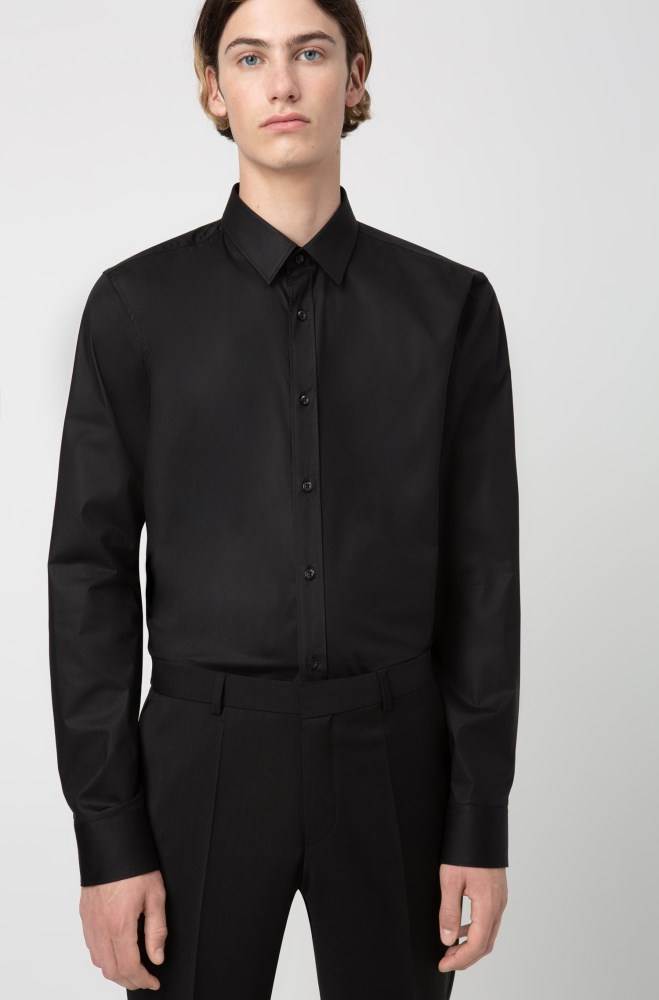 Hugo Boss Extra slim-fit shirt Svarte | DhUNHCi4