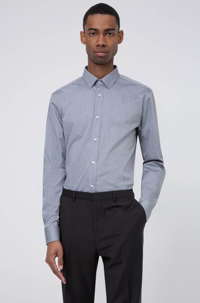 Hugo Boss Extra-slim-fit shirt Svarte | HC9jfFoG