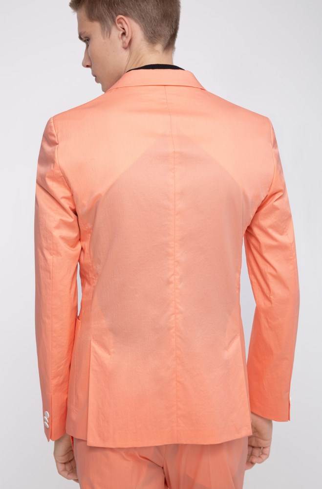 Hugo Boss Extra-slim-fit stretch-cotton jacket Lyse Oransje | BVkwvSpC