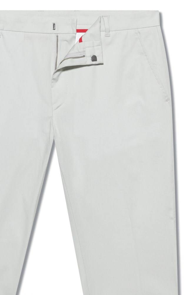 Hugo Boss Extra-slim-fit stretch-cotton trousers Natural | kjauDJfP