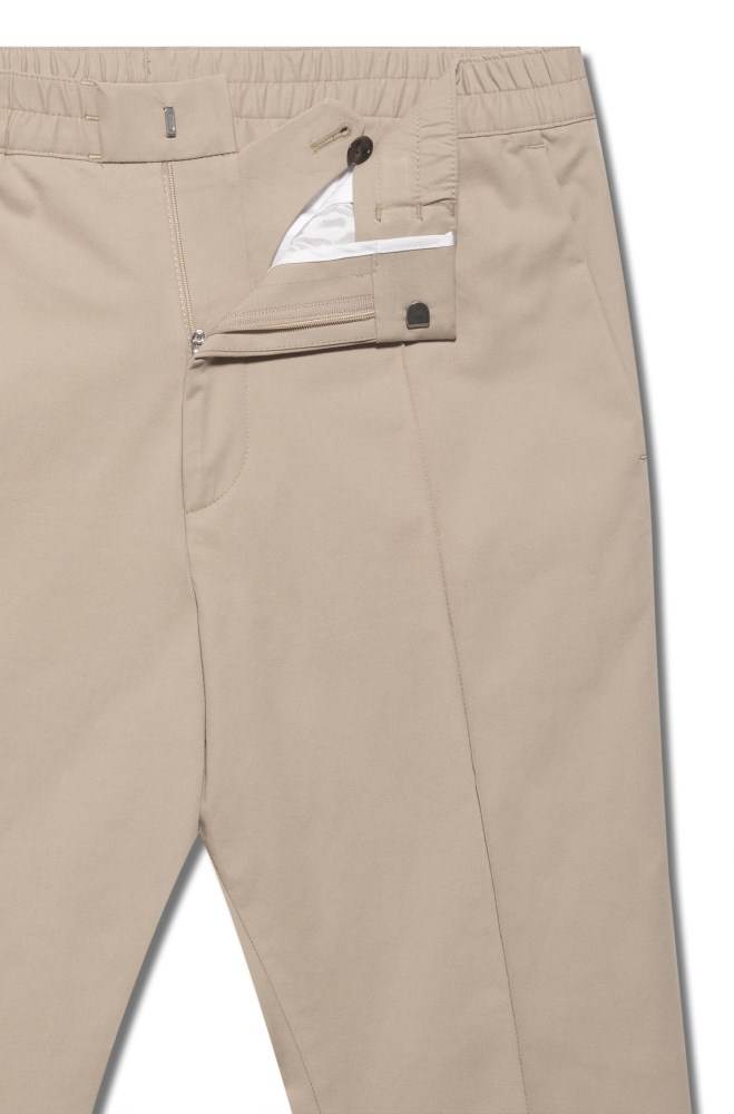 Hugo Boss Extra-slim-fit stretch-cotton trousers Beige | pmW5NcXS