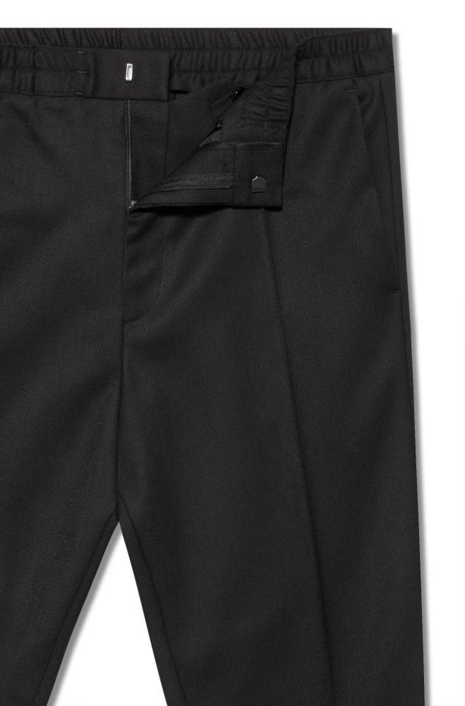 Hugo Boss Extra-slim-fit stretch-twill trousers Svarte | 8Av0mN43