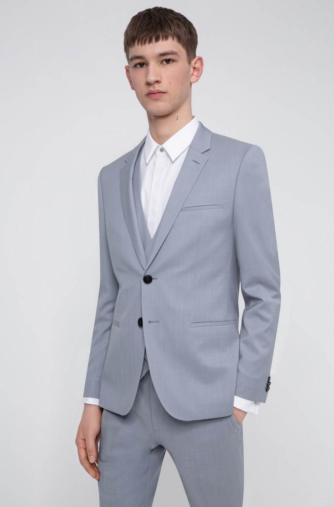 Hugo Boss Extra-slim-fit suit Lyse Blå | l2DQeSyj