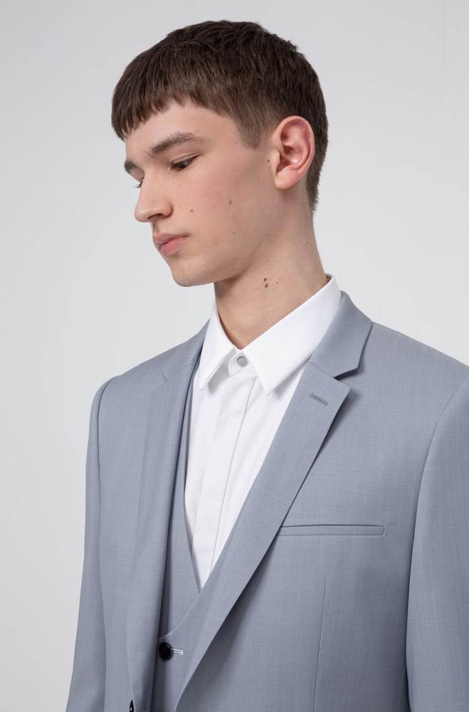 Hugo Boss Extra-slim-fit suit Lyse Blå | l2DQeSyj