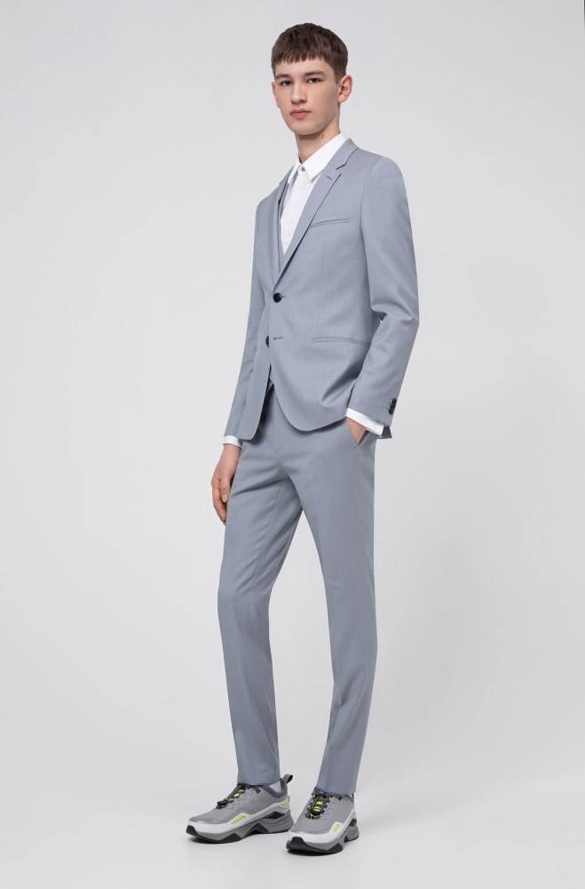 Hugo Boss Extra-slim-fit suit Lyse Blå | l2DQeSyj