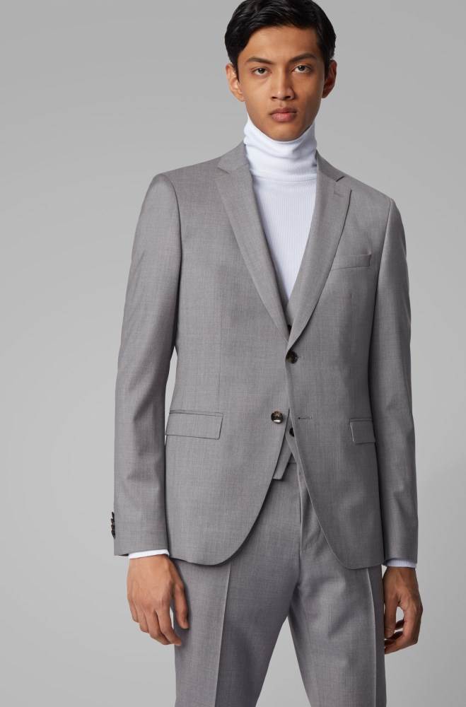 Hugo Boss Extra-slim-fit three-piece suit Grå | A5iZfEJ2