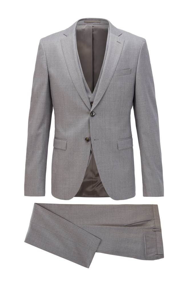 Hugo Boss Extra-slim-fit three-piece suit Grå | A5iZfEJ2