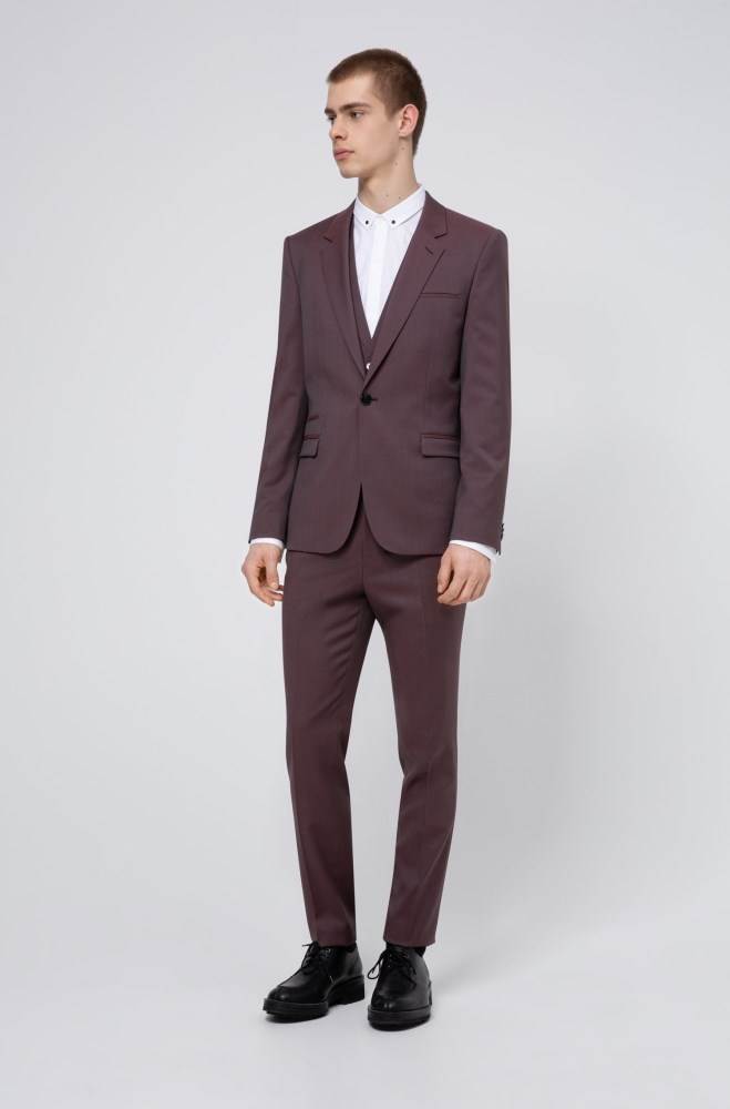 Hugo Boss Extra-slim-fit three-piece suit Rosa | UH1JK9Y9