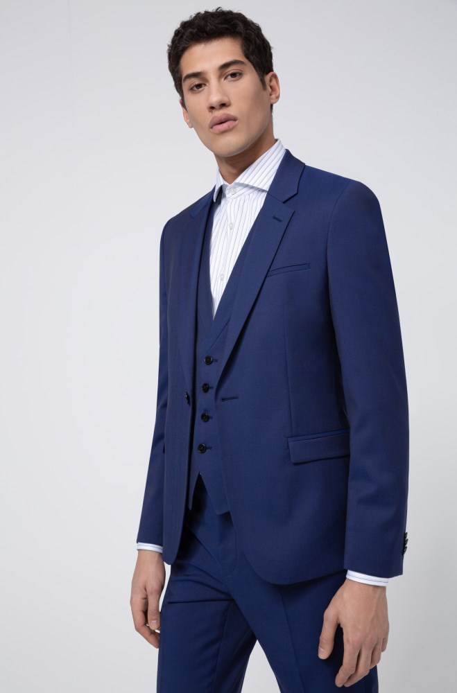 Hugo Boss Extra-slim-fit three-piece suit Blå | WZwgZxt6