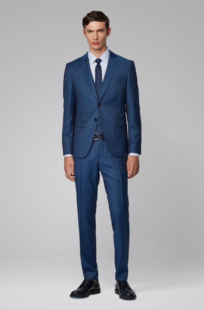 Hugo Boss Extra-slim-fit three-piece suit Lyse Blå | XsCi3xnf