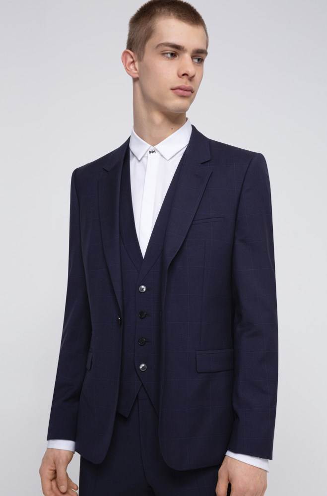 Hugo Boss Extra-slim-fit three-piece suit Mørke Blå | lTGvb46N