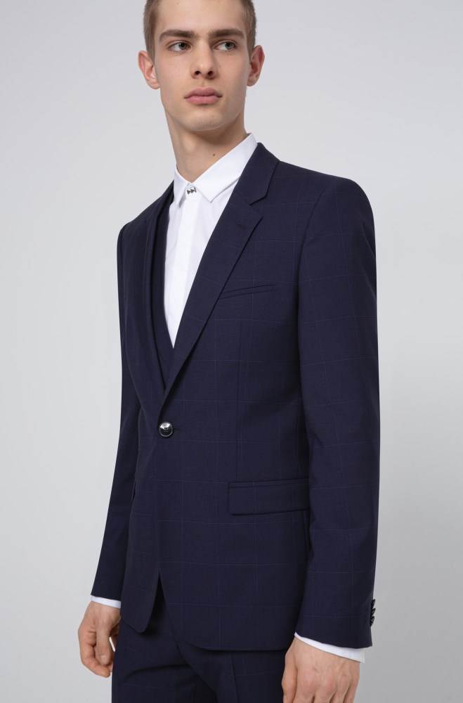 Hugo Boss Extra-slim-fit three-piece suit Mørke Blå | lTGvb46N