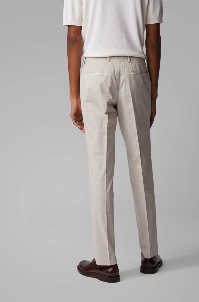 Hugo Boss Extra-slim-fit trousers Lyse Beige | 7JQLZdVK