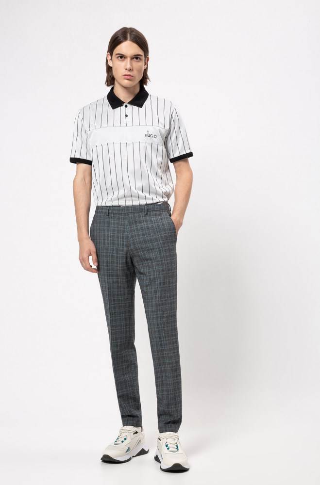 Hugo Boss Extra-slim-fit trousers Patterned | HWoKA1EY