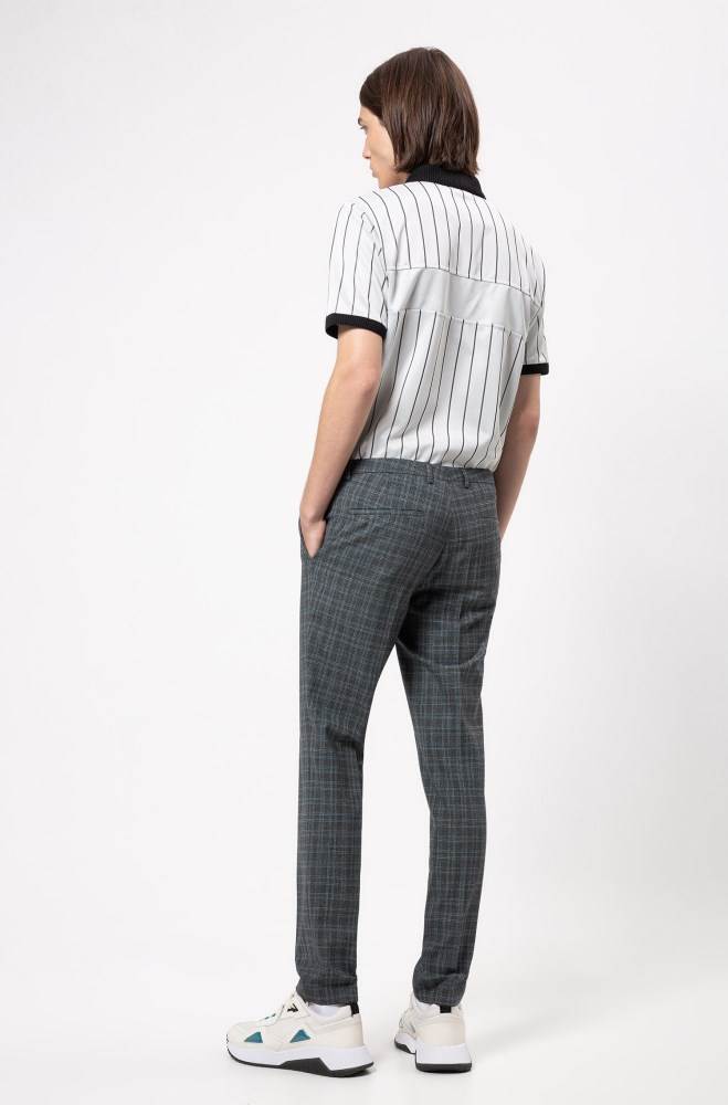 Hugo Boss Extra-slim-fit trousers Patterned | HWoKA1EY