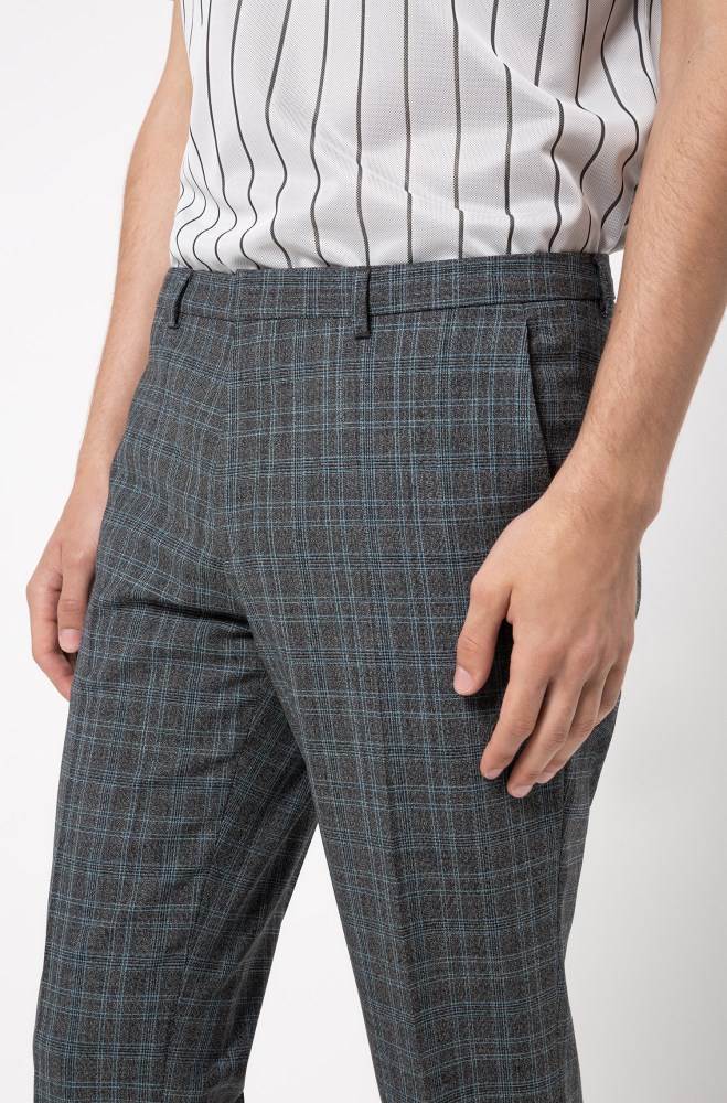 Hugo Boss Extra-slim-fit trousers Patterned | HWoKA1EY