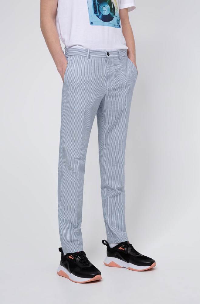 Hugo Boss Extra-slim-fit trousers Patterned | YuNosfDv