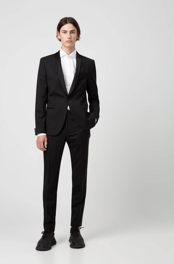 Hugo Boss Extra-slim-fit tuxedo trousers Svarte | neugcawf