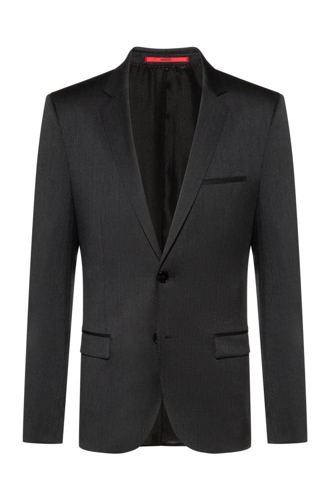 Hugo Boss Extra-slim-fit virgin-wool jacket Anthracite | lSmbKN3L