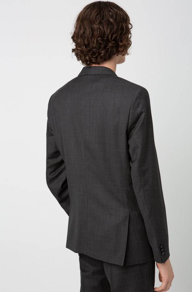 Hugo Boss Extra-slim-fit virgin-wool jacket Anthracite | vSomhjs9