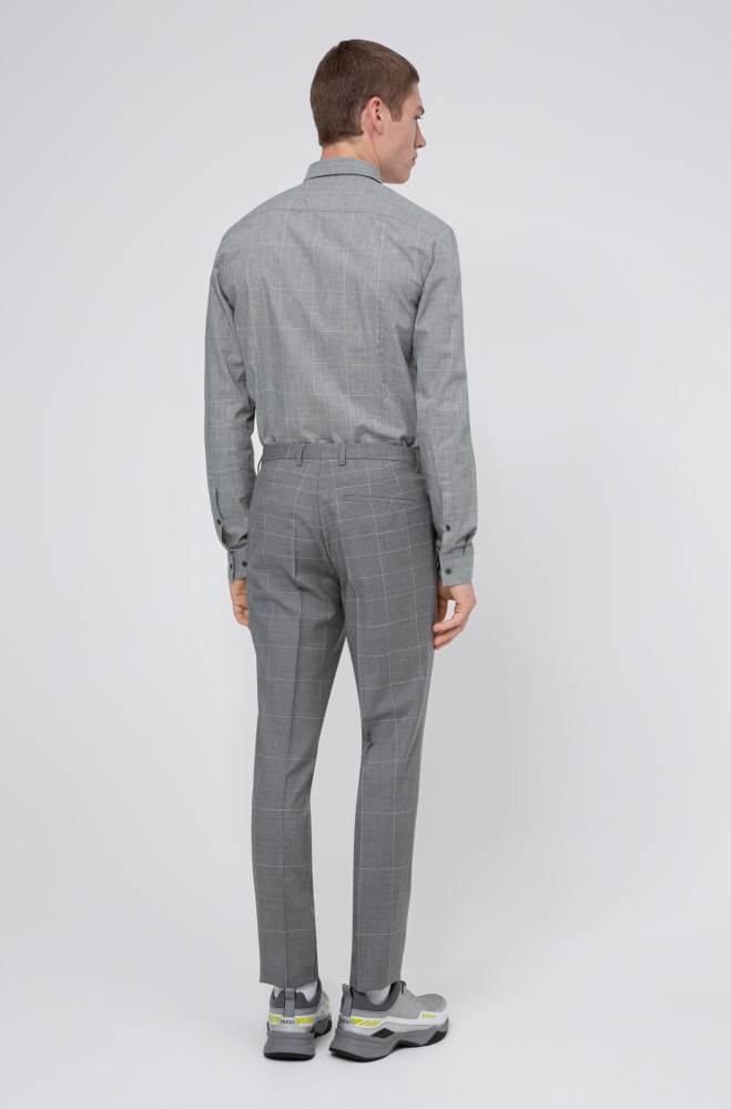 Hugo Boss Extra-slim-fit virgin-wool suit Lyse Grå | WskJp7zl