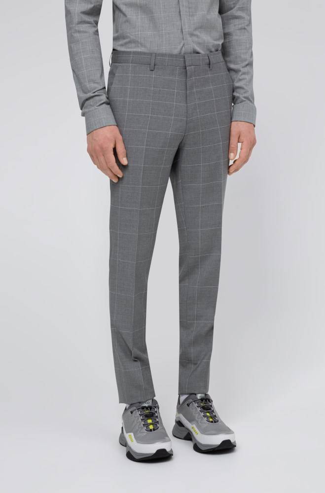 Hugo Boss Extra-slim-fit virgin-wool suit Lyse Grå | WskJp7zl