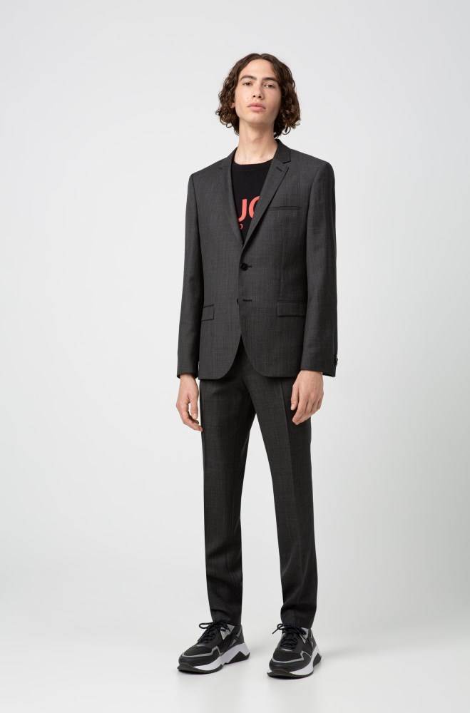 Hugo Boss Extra-slim-fit virgin-wool trousers Anthracite | ky5O1T6V