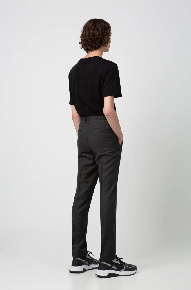 Hugo Boss Extra-slim-fit virgin-wool trousers Anthracite | ky5O1T6V