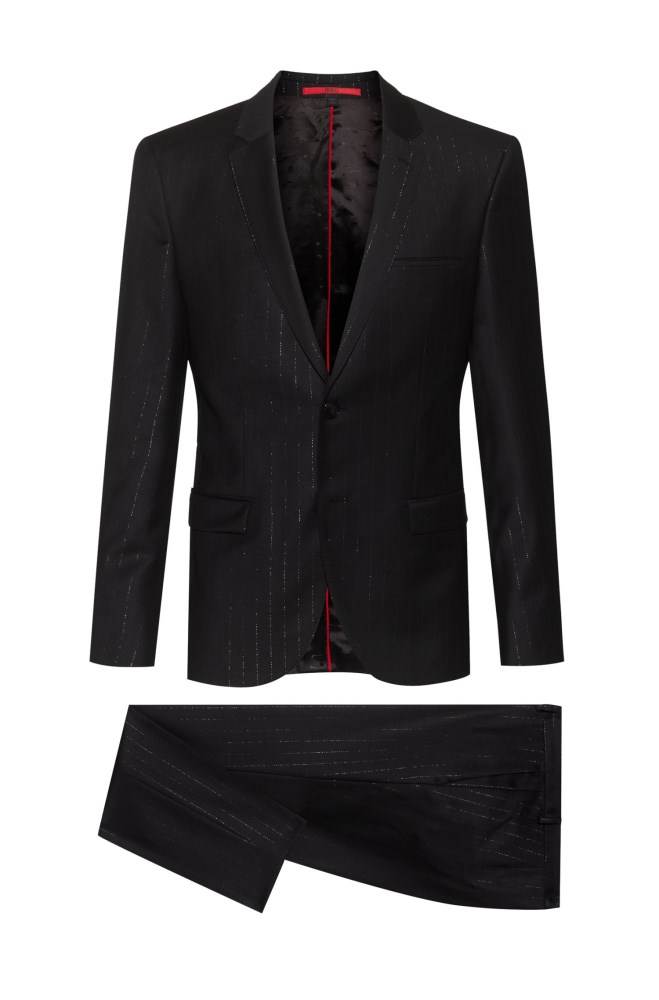 Hugo Boss Extra-slim-fit wool-blend suit Svarte | pqkMIWA4