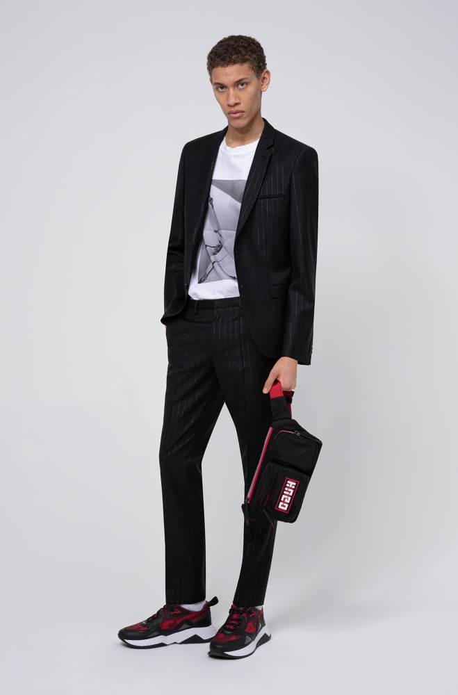 Hugo Boss Extra-slim-fit wool-blend suit Svarte | pqkMIWA4