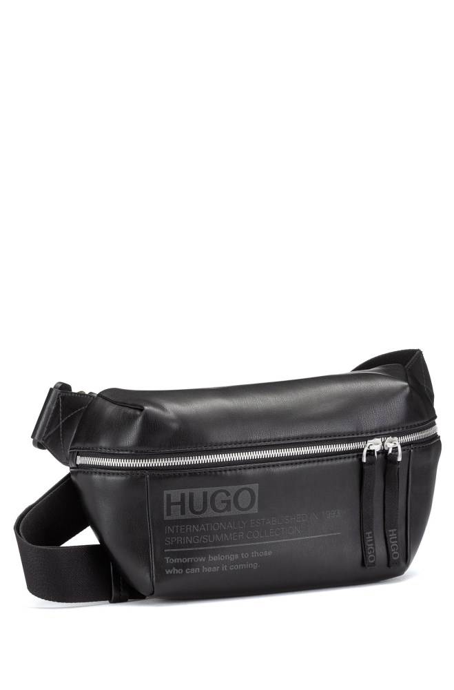 Hugo Boss Faux-leather belt bag Svarte | GVr8onZD