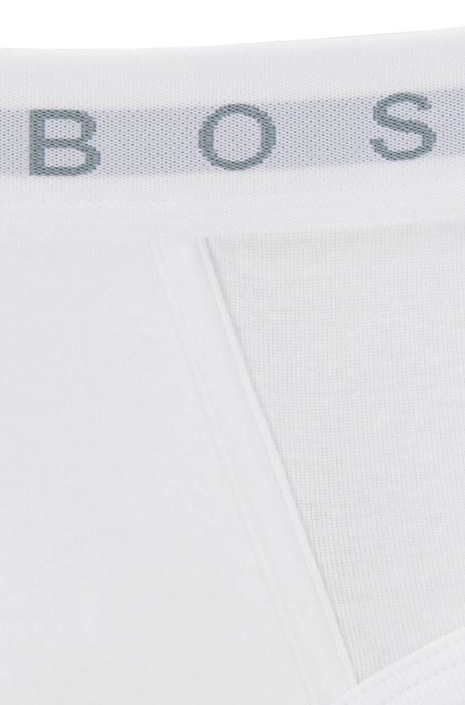 Hugo Boss Finely ribbed cotton briefs Hvite | 2I6Dsq45