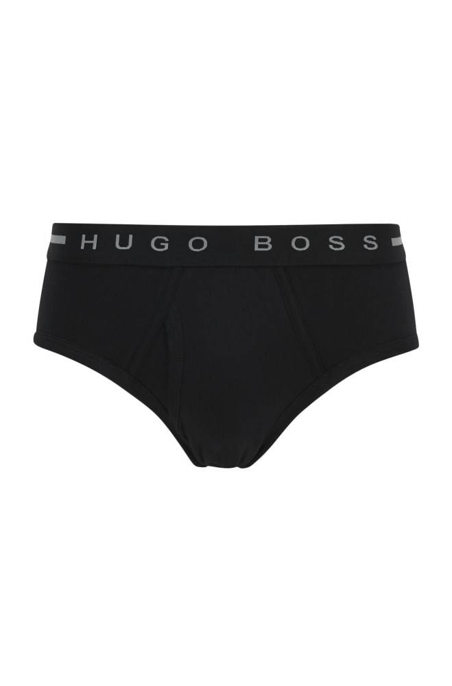 Hugo Boss Finely ribbed cotton briefs Svarte | nQTOyXns