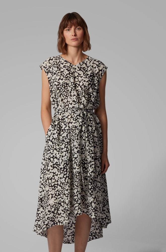 Hugo Boss Floral-print midi dress Patterned | JyPDHc2V