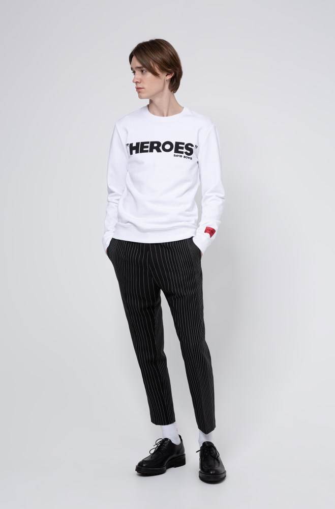 Hugo Boss French-terry cotton sweatshirt Hvite | GBhGCCMR