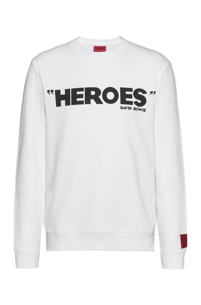 Hugo Boss French-terry cotton sweatshirt Hvite | GBhGCCMR